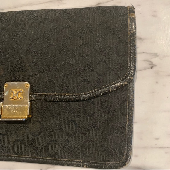 VINTAGE CELINE Black Clutch canvas leather - Picture 12 of 15